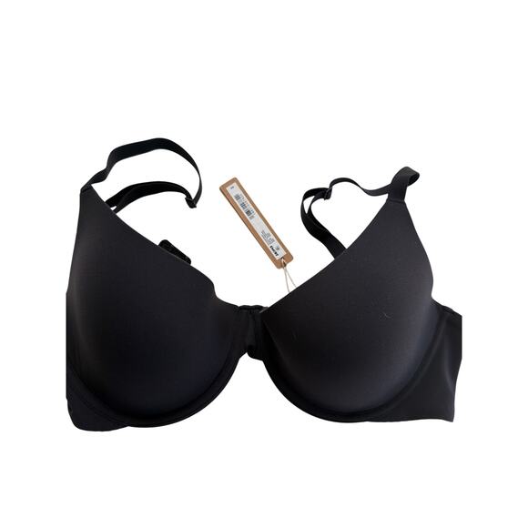 skimms Other - SKIMS Black Seamless T-Shirt Bra NWT Size 34DD Minimal Wireless scoop plungin